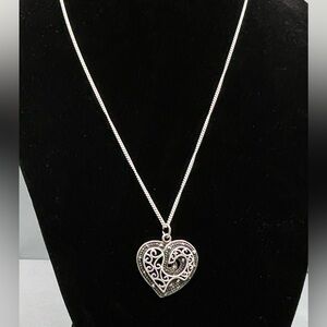Elegant Silver Heart Pendant Necklace